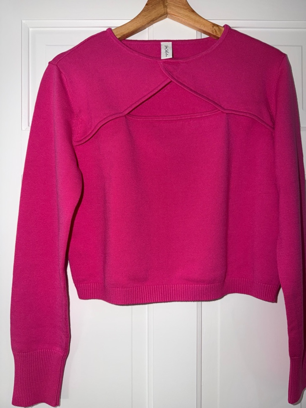 KEEP Collective Hot Pink Crewneck Sweater with Yoke Detail